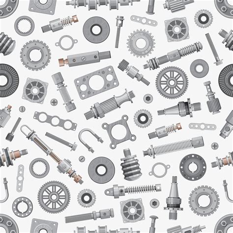 Premium Vector Mechanical Spare Parts Seamless Pattern Background