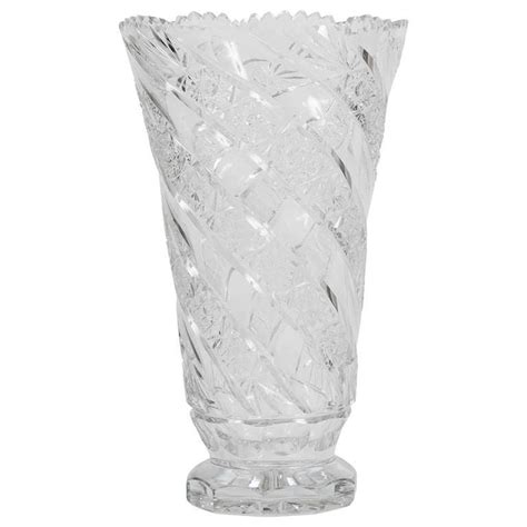 Magnificent American Brilliant Period Cut Glass Vase Of Large Scale At 1stdibs