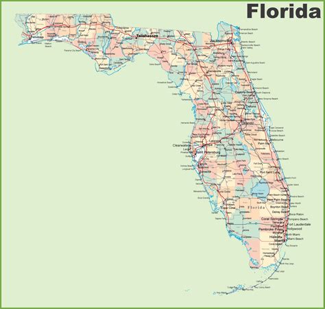 Mapas Detallados De Florida Para Descargar Gratis E Imprimir