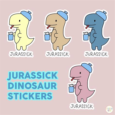 Jurassick Dinosaur Laptopluggage Stickers Waterproof Vinyl Pearl