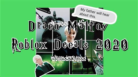 Roblox Draco Malfoy Harry Potter Decals 2020 Youtube
