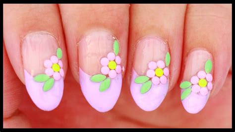 Simple Studded Flowers Nail Art Youtube