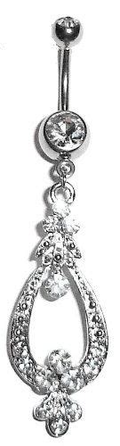 Body Accentz Belly Button Ring Navel Teardrop Body Jewelry Dangle 14 Gauge Many Thanks For