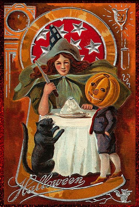 Printable Vintage Halloween Images 2 Witch On Broom Vintage Halloween
