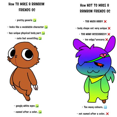 How To Properly Make A Rainbow Friends Oc Note You Can Draw Them