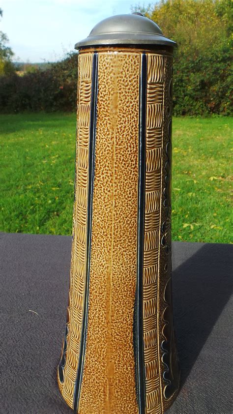 Stoneware Tall Stein German Pottery Vase Fully Marked Marzi And Remy Of