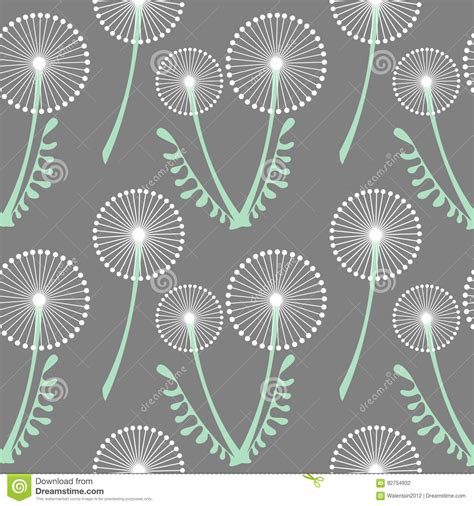 Seamless Vector Pattern With Flowers Background With Dandelions