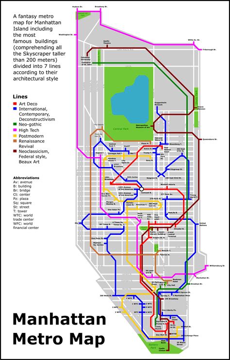 Manhattan Subway Map With Streets Map
