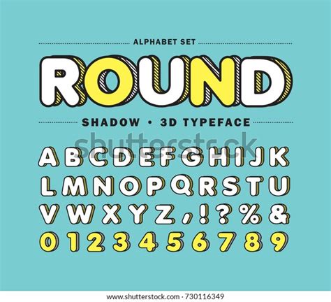Alphabet Letters Set Round Typeface Fonts Stock Vector Royalty Free