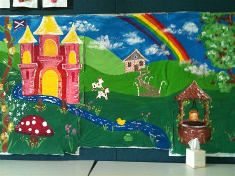 The hinges are drawn on with permanent markers. Castle/ Fairy Tales display | Fairy tales preschool ...