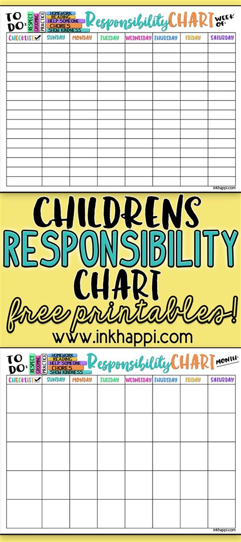 Childrens Responsibility Charts Free Printables Inkhappi