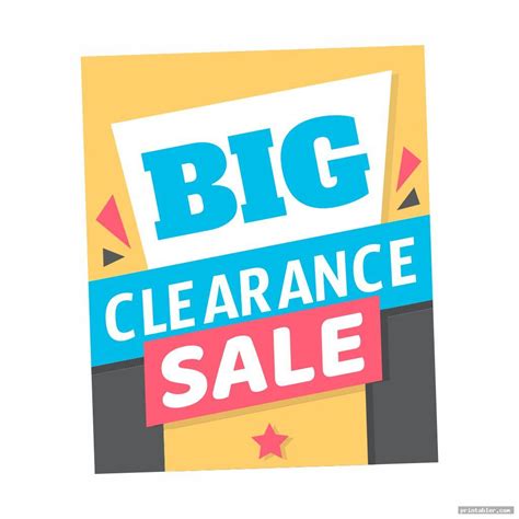 Clearance Sign Printable