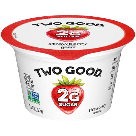 Two Good Lower Sugar Strawberry Flavored Low Fat Greek Yogurt Cultured Product 53 Oz