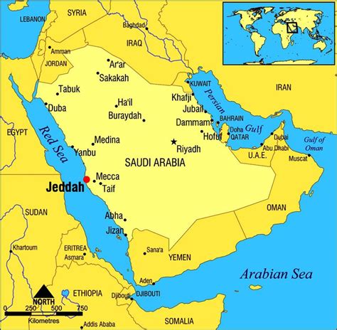 Arabic Saudi Map