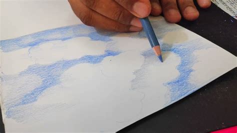 How To Draw Clouds Sky With Color Pencil Nusrat The Artist Youtube