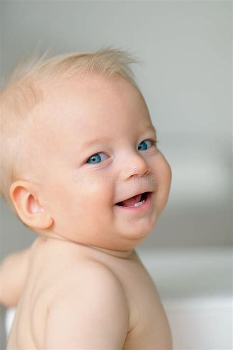 Baby Boy With Blue Eyes Stock Photo Image Of Happiness 89236158