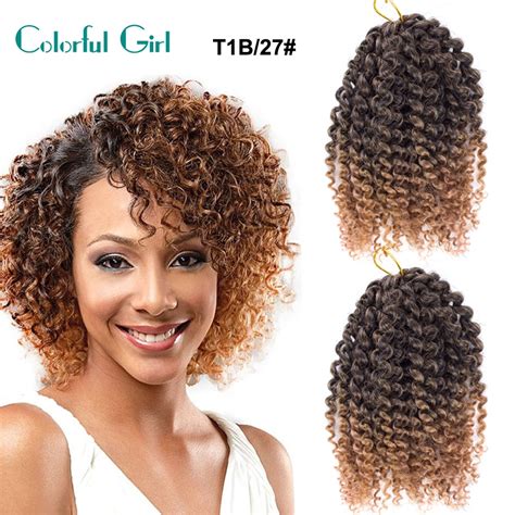 8inch 3pcsset Crochet Hair Extensions Kinky Twist Hair Expressionsynthetic Braiding Hair Ombre