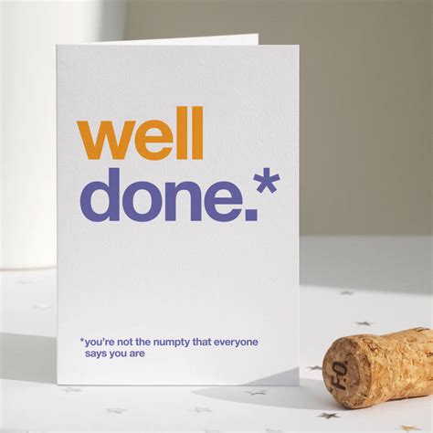 Funny Well Done Congratulations Card By Wordplay Design