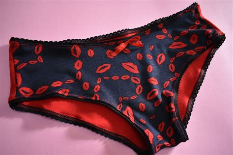 blue and red panties kiss pattern panties women lingerie etsy