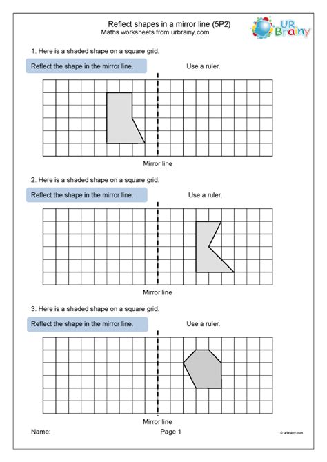 Reflect Shapes In A Mirror Line 5p2 Reasoning Geometry Maths