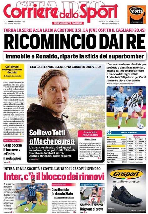 Corriere Dello Sport Prima Pagina 21 Novembre 2020