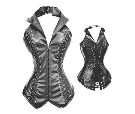 Buy Womens Steampunk Faux Leather Corset Sexy Overbust Lace Up Corset Plus