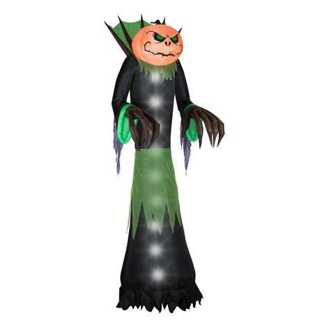 Shop Gemmy Pumpkin Head Reaper 14 Ft Lighted Halloween Inflatable At