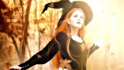 Pretty Witch In Forest Halloween Hd Halloween Wallpapers Hd