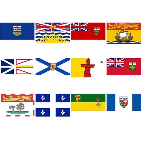 Set Of Provincial And Territorial Flags Of Canada Vector Free Download