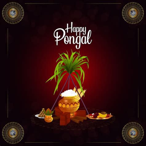 Premium Vector Happy Pongal Greeting Card Background