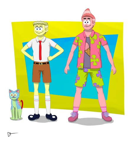 Spongebob Patrick And Gary Human Version By Gianlucarugergr On