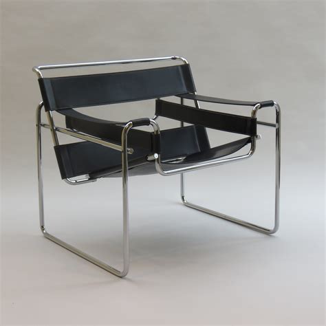 Chrome And Leather B3 Wassily Chair In Black By Marcel Breuer For Gavina
