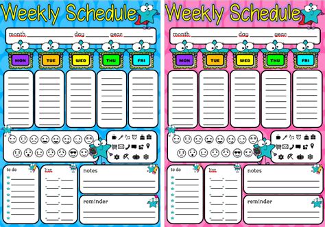 Hyper Original Personal Weekly Schedule Template Schedule Template