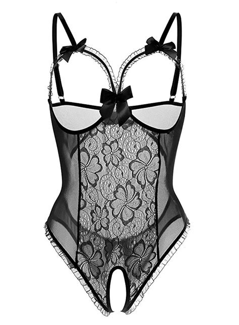 Buy Golddream Lingerie Bodysuit Open Cup Crotchless One Piece Sexy Lingerie Teddy Lace Nightie