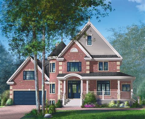 Victorian style house plans are chosen for their elegant designs that most commonly include two stories with steep roof pitches, turrets, and dormer windows. Brick Victorian House Plan - 80835PM | Architectural ...