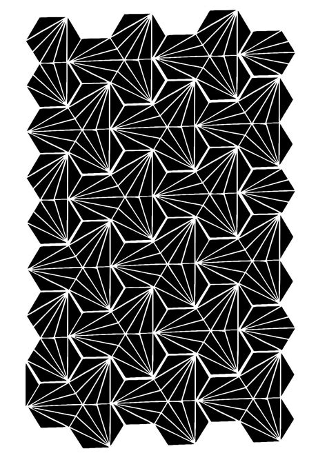 Hexagon Geometric Seamless Stencil Etsy