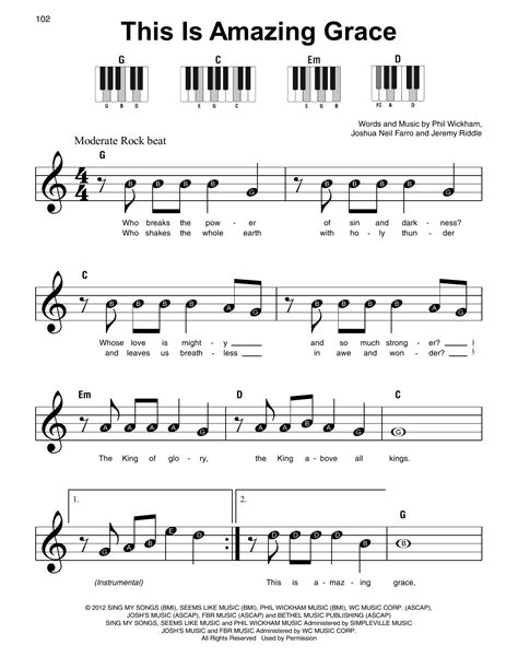 Amazing Grace Easy Piano Sheet Music