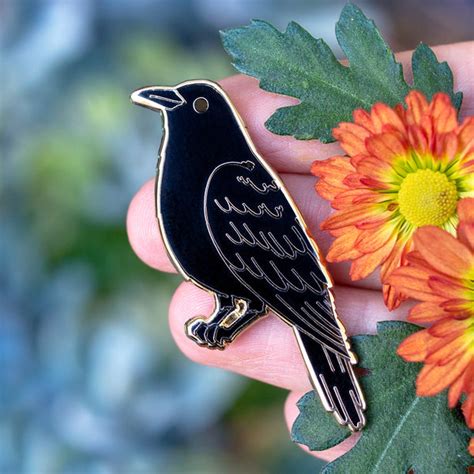 Raven Bird Enamel Pin Little Craft Place