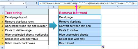 How To Remove First Last Word From Text String In Cell