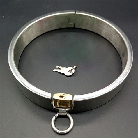 Top Stainless Steel Collar With Lock Bdsm Bondage Heavy Sex Adult