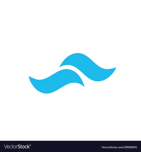 Blue Wave Logo Template Stock Isolated On White Vector Image