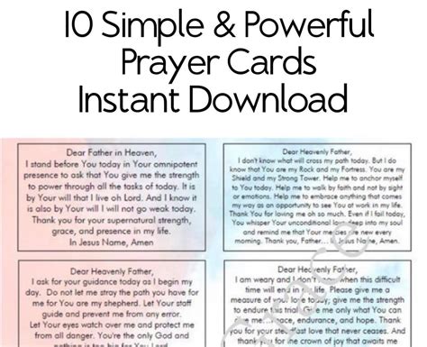 10 Simple Daily Prayer Cards Instant Download Pray Prayers Etsy México