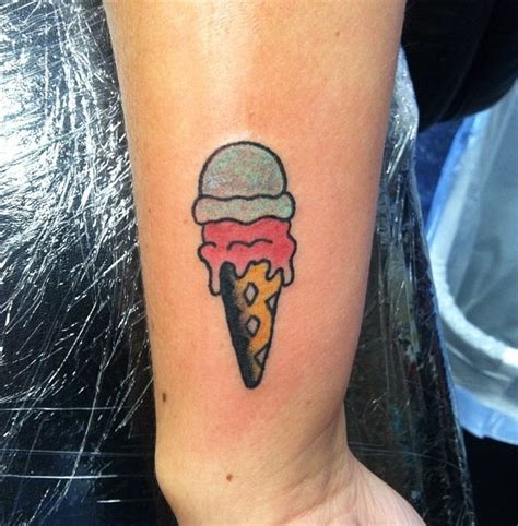 Nice Falling Ice Cream Cone Tattoo By Briescha