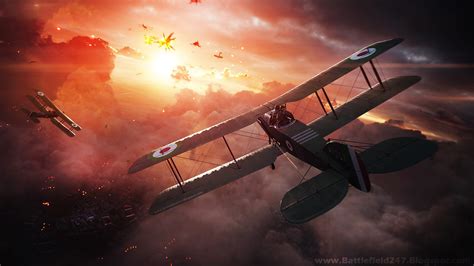 Battlefield 247 Bf1 Wallpaper Sunset Biplane Dogfights