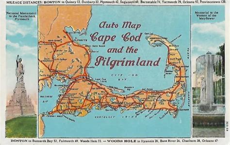 Cape Cod Massachusetts Auto Map Postcard Of.webp
