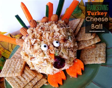 You can even have them help with shaping the ball, rolling it in chopped nuts and adding the final turkey touches. Thanksgiving Turkey Cheese Ball - Mommysavers