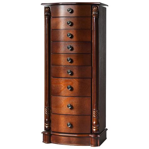 Costway Wood Jewelry Cabinet Cabinet Armoire Box Storage Chest Stand