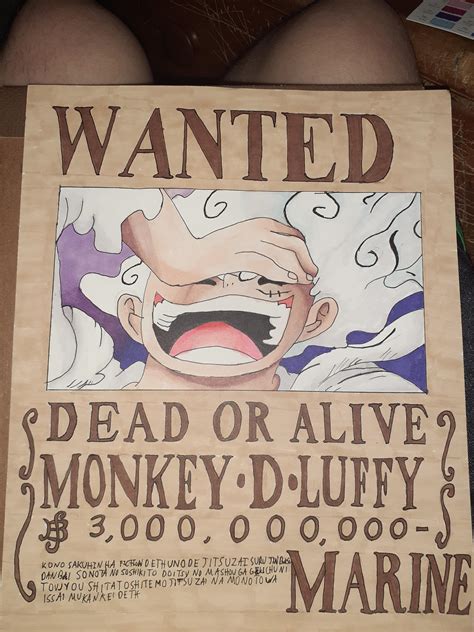 I Tried To Draw Luffy S Wanted Poster R OnePiece