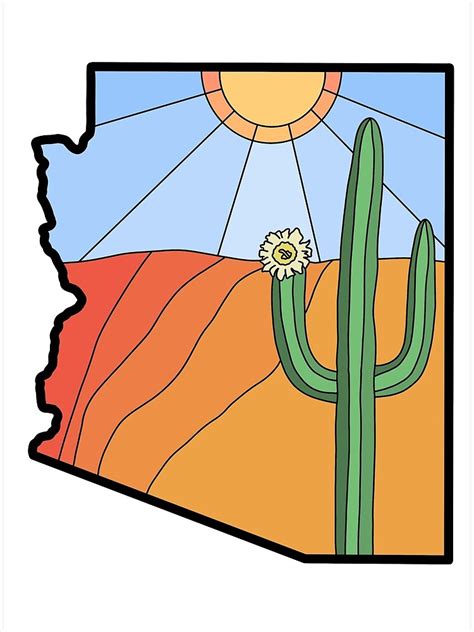 Arizona State Symbol Poster For Sale By Lornebean Redbubble