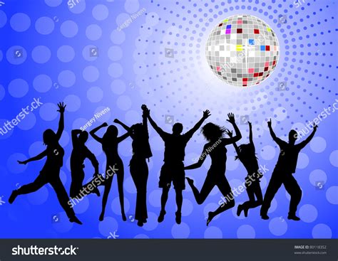 Disco Dancing Young People Vector Illustration Stock Vector 80118352